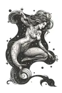 Aquarius constellation tattoo design idea