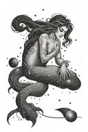 Aquarius constellation tattoo design idea