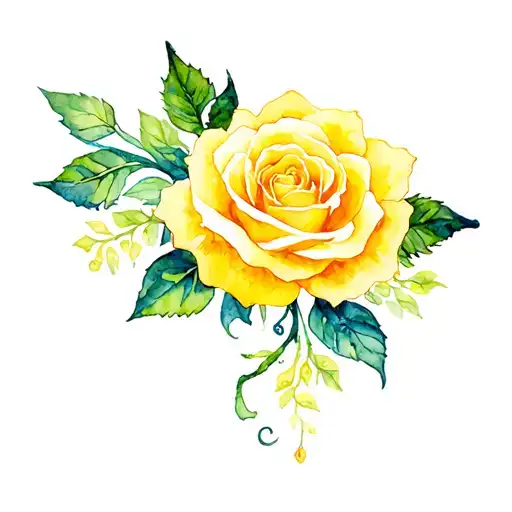 wolf,  yellow rose,  dragon tattoo design idea