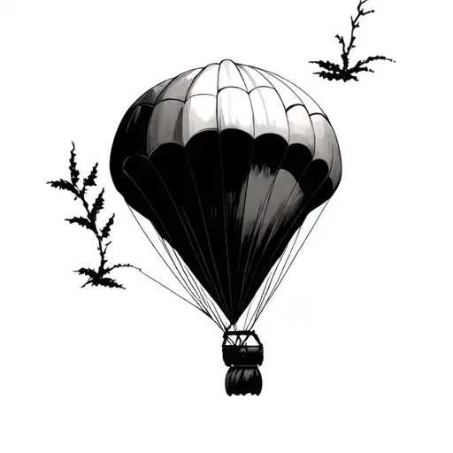 willow tree army parachute tattoo design idea