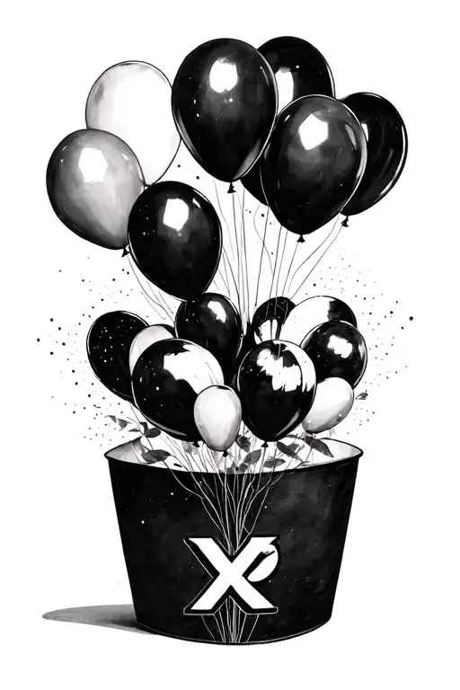 XO The Weeknd House of Balloons tattoo design idea