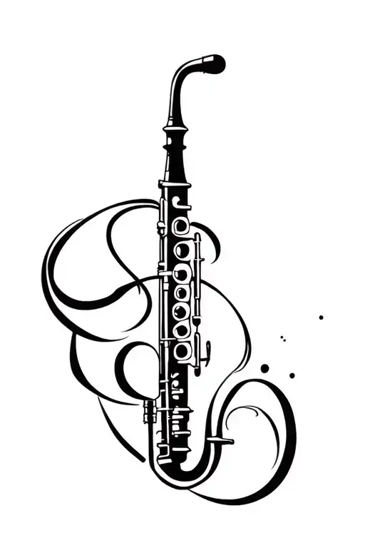 clarinet tattoo design idea