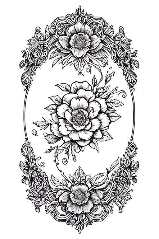 ornamental frame book tattoo design idea