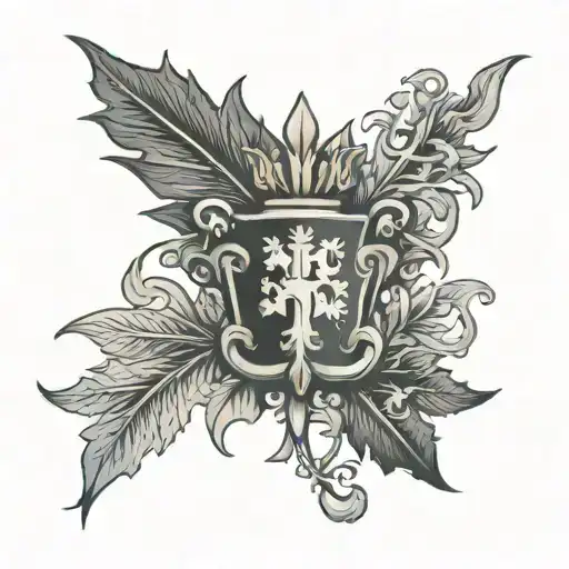 Portugal conqueror canda flag Maple Leaf france fleur de lys tattoo design idea