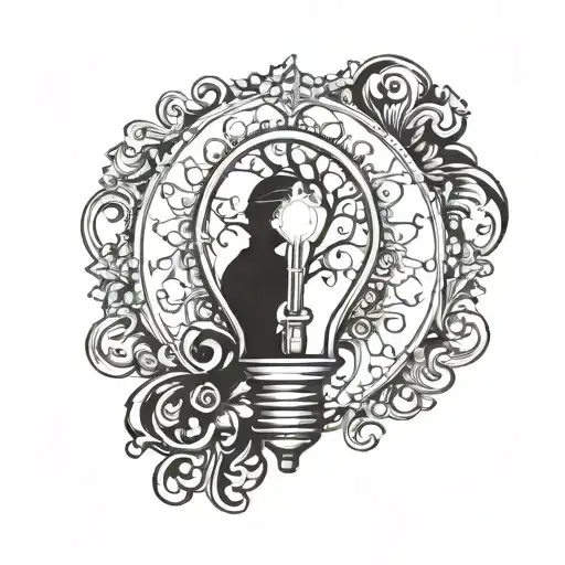 Broken Light Bulb tattoo design idea