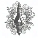 Broken Light Bulb tattoo design idea