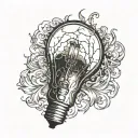 Broken Light Bulb tattoo design idea