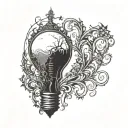 Broken Light Bulb tattoo design idea