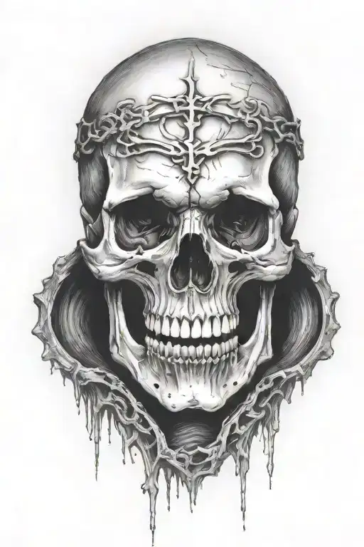 no jaw on skull tattoo design idea