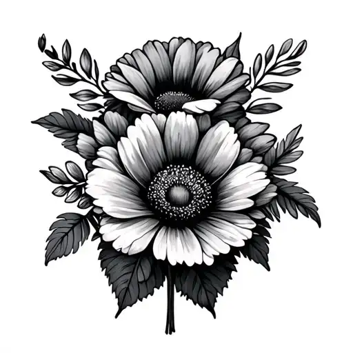 May, June and August birth flower bouquet tattoo design tattoo design idea