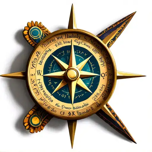 compass with family names incorporated tattoo design idea