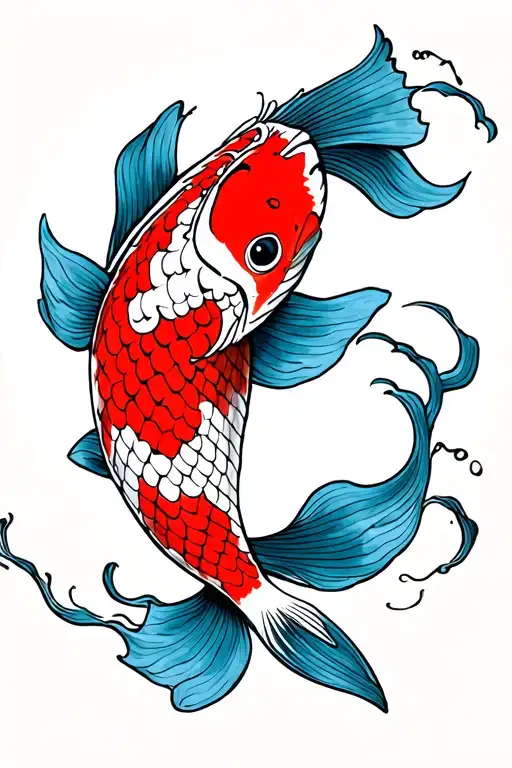 koi fish strength symbol tattoo design idea