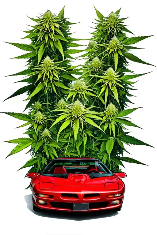 2002 Pontiac firebird red, cannabis plant growing tattoo design idea
