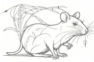 cute rat tattoo design idea