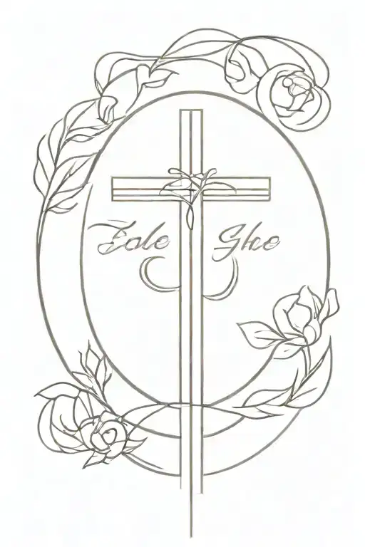 a cross with a bible verse tattoo design idea