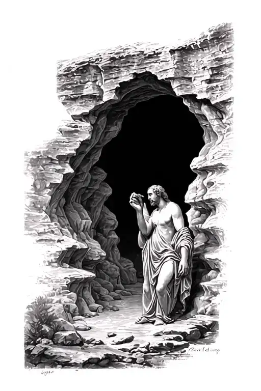 Plato cave allegory tattoo design idea