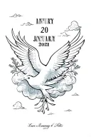 roman numerals 20 January 2021 with dove and clouds tattoo design idea