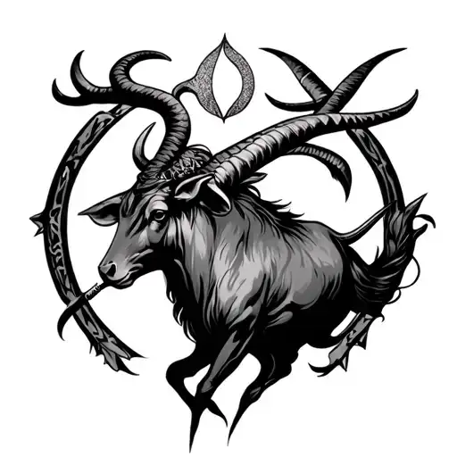 Sagittarius, Gemini, Cancer, and Capricorn surrounding a Taurus symbol tattoo design idea