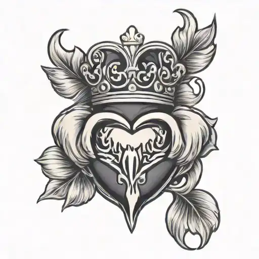 claddagh ring surrounded tattoo design idea
