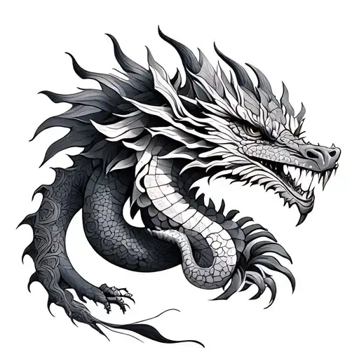 Mandala Dragon wrapped tattoo design idea