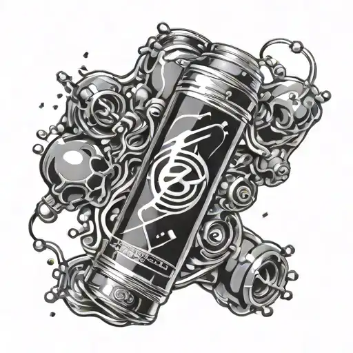 energy drink caffeine chemical structure tattoo design idea