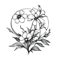 moon flowers tattoo design idea
