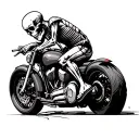 skeleton riding motorcycle tattoo design idea