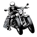 skeleton riding motorcycle tattoo design idea