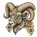 ram head tattoo design idea