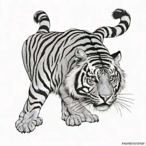 Prabhpreet, gemini zodiac sign, tiger walking tattoo design idea