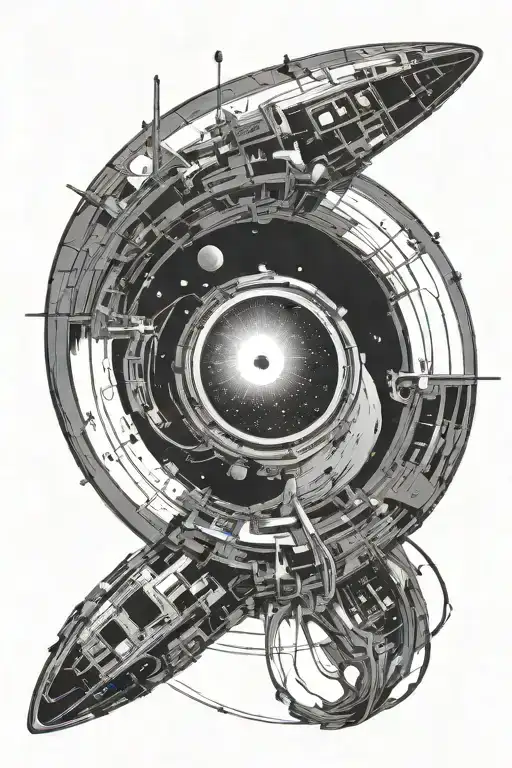 interstellar movie black hole tattoo design idea