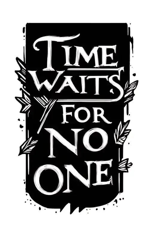 "Time Waits For No One" "Time Waits For No One" Arrow style tattoo tattoo design idea