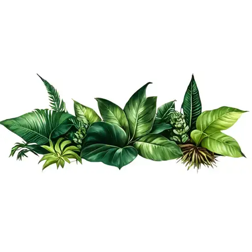 rainforest plants tattoo design idea
