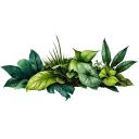 rainforest plants tattoo design idea