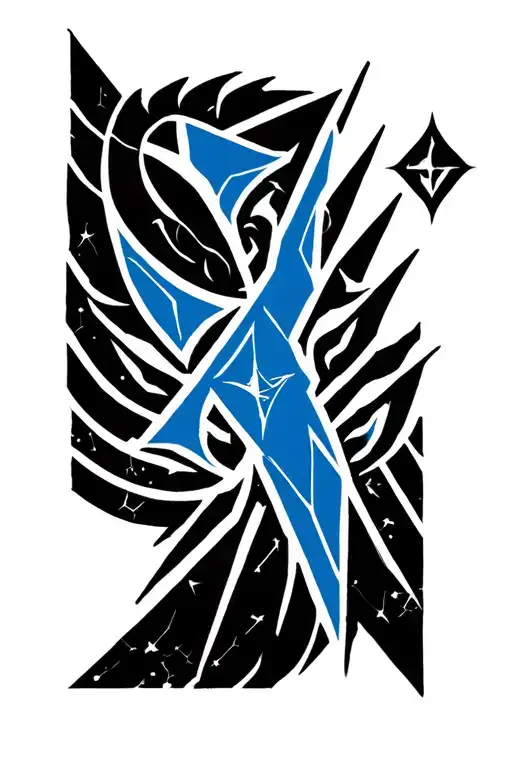 warhammer 40k alpha legion symbol plus world of Warcraft alliance symbology and Gemini constellation tattoo design idea
