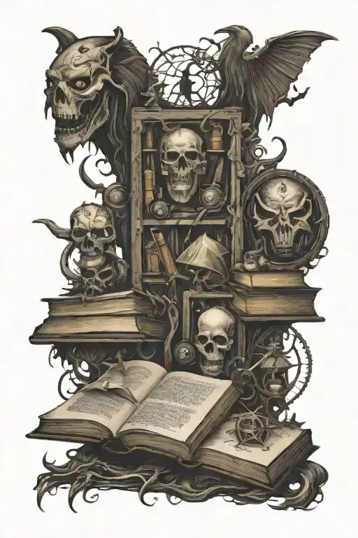 fantasy book symbols tattoo design idea