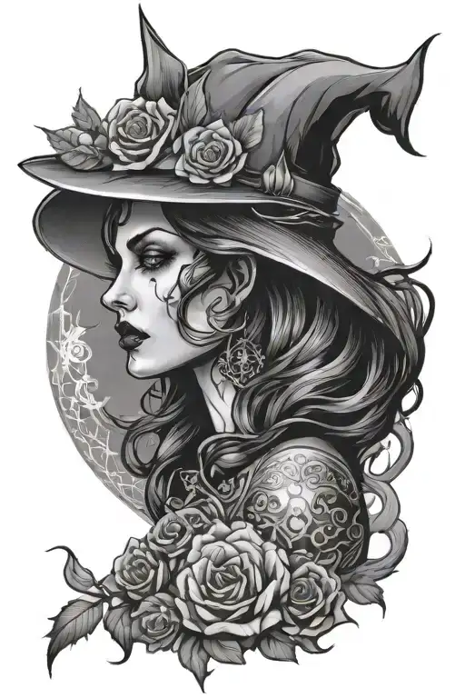 dark tattoo design about witchcraft and women empowerment tattoo design idea