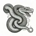 The snake is furious tattoo design idea