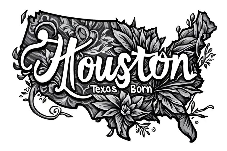 Houston Texas Born tattoo design idea