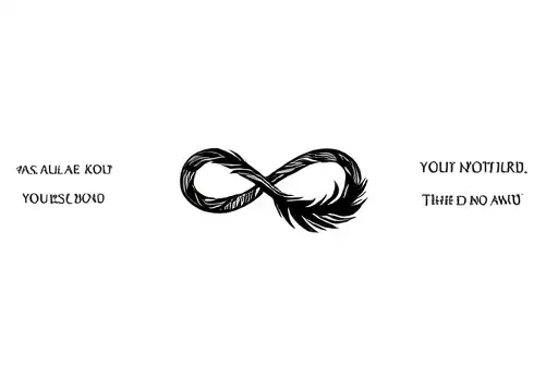 "infinity symbol with feather
" tattoo design idea