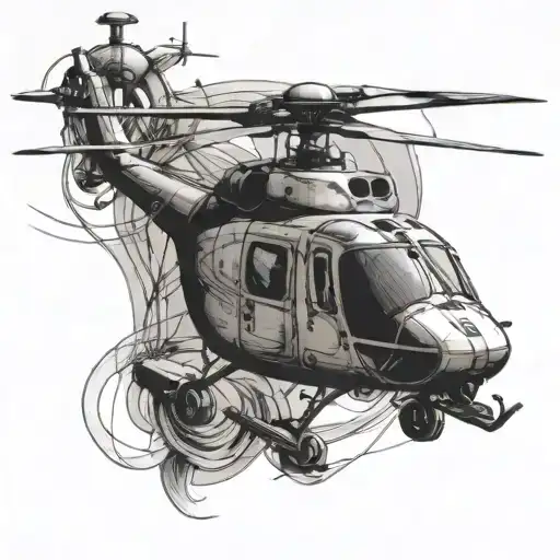 shibari knot shape helicopter tattoo design idea