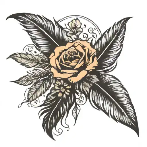 feather infinity symbol flying birds birthflowers August October November May tattoo design idea