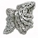 Bicep chain with hanging tattoo design idea