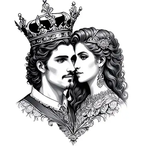 King And Queen tattoo design idea
