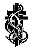 chi rho alpha and omega in a cross tattoo design idea