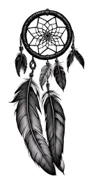 Dreamcatcher with feathers down forearm tattoo design idea
