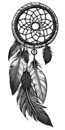 Dreamcatcher with feathers down forearm tattoo design idea