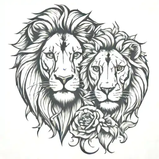 Christian, love, lion, couples tattoo tattoo design idea