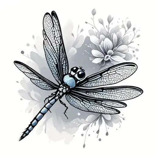 dainty, minimalist, cute, dragonfly tattoo design idea
