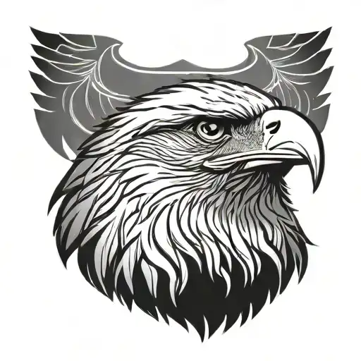 eagle head stencil art tattoo design idea